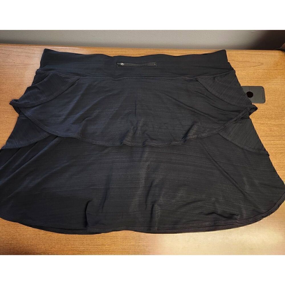 Ideology Women's 3X Black Stretch Layered Short Tennis Active Skort Skirt